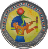 2018 50P SHAPED MEDALLION THOTH - INVENTOR OF WRITING - WORLD COINS - Cambridgeshire Coins