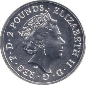 2018 999 SILVER 1 OZ TWO POUNDS TWO DRAGONS - SILVER BRITANNIA - Cambridgeshire Coins