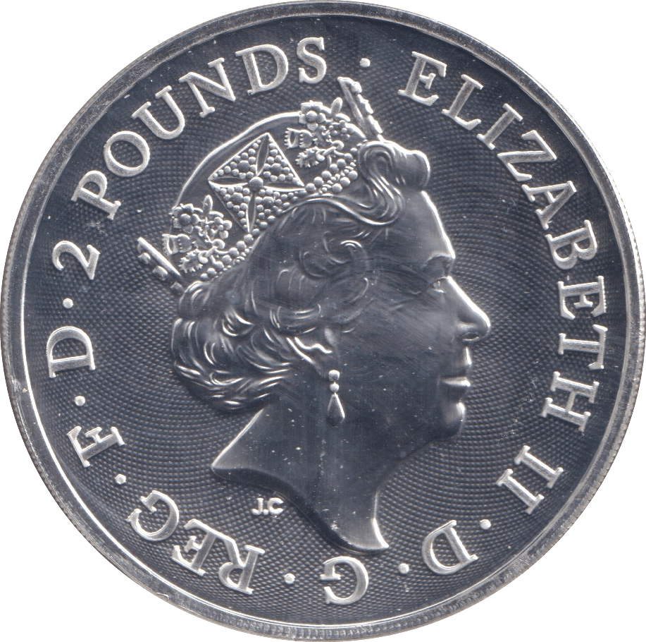 2018 999 SILVER 1 OZ TWO POUNDS TWO DRAGONS - SILVER BRITANNIA - Cambridgeshire Coins
