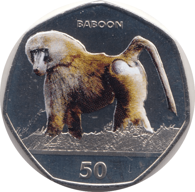 2018 BABOON FIFTY PENCE BRILLIANT UNCIRCULATED GIBRALTAR - WORLD COINS - Cambridgeshire Coins