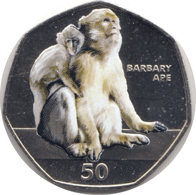 2018 BARBARY APE FIFTY PENCE BRILLIANT UNCIRCULATED GIBRALTAR - WORLD COINS - Cambridgeshire Coins