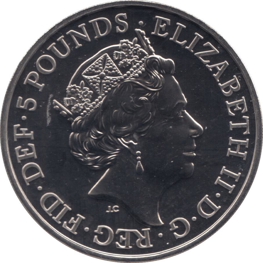 2018 BRILLIANT UNCIRCULATED £5 QUEENS BEASTS BLACK BULL OF CLARENCE BU - £5 BU - Cambridgeshire Coins