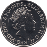 2018 BRILLIANT UNCIRCULATED £5 QUEENS BEASTS BLACK BULL OF CLARENCE BU - £5 BU - Cambridgeshire Coins