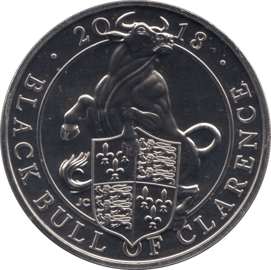2018 BRILLIANT UNCIRCULATED £5 QUEENS BEASTS BLACK BULL OF CLARENCE BU - £5 BU - Cambridgeshire Coins