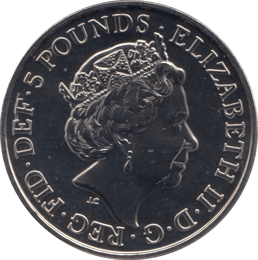 2018 BRILLIANT UNCIRCULATED £5 QUEENS BEASTS RED DRAGON OF WALES BU - £5 BU - Cambridgeshire Coins