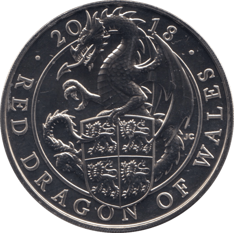 2018 BRILLIANT UNCIRCULATED £5 QUEENS BEASTS RED DRAGON OF WALES BU - £5 BU - Cambridgeshire Coins