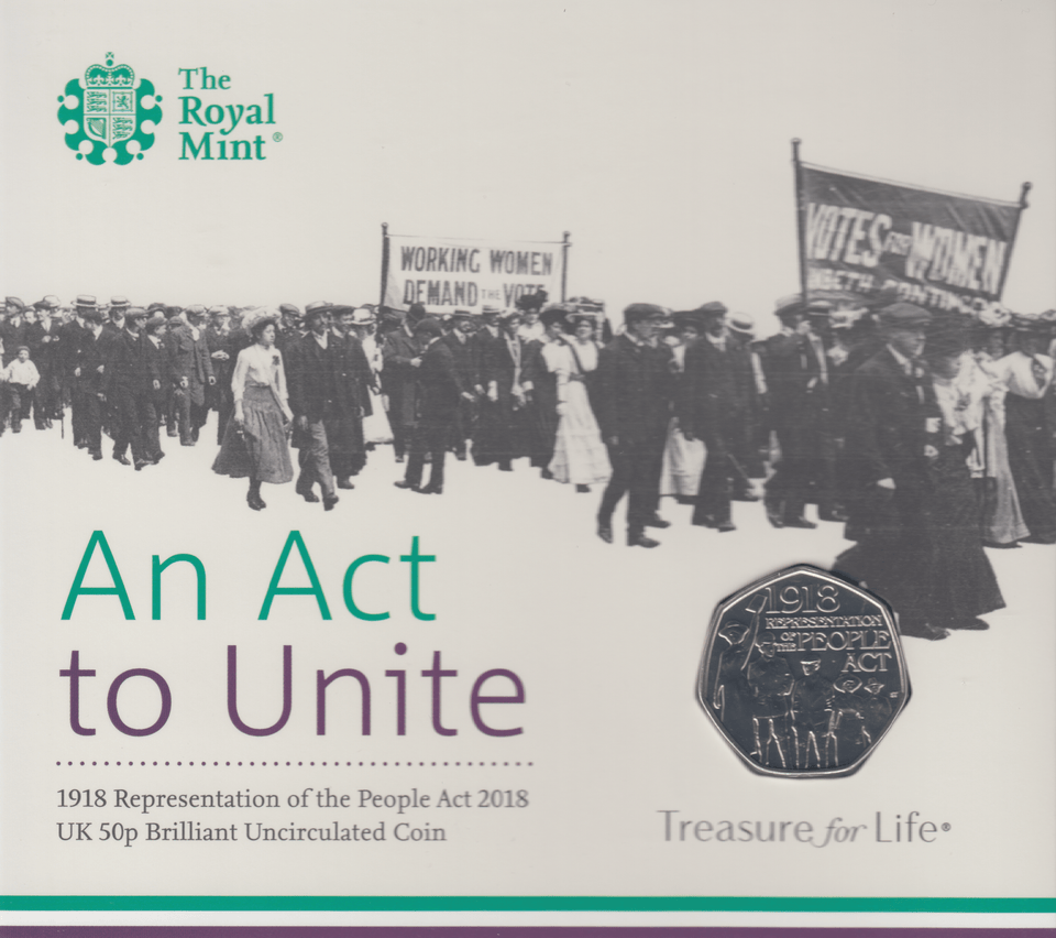 2018 BRILLIANT UNCIRCULATED 50P COIN PACK AN ACT TO UNITE - 50p BU Pack - Cambridgeshire Coins