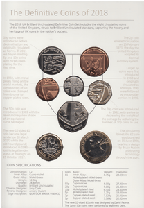2018 BRILLIANT UNCIRCULATED DEFINITIVE COIN YEAR SET - Brilliant Uncirculated Year Sets - Cambridgeshire Coins