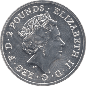 2018 BRILLIANT UNCIRCULATED SILVER TWO DRAGONS ONE OUNCE TWO POUNDS - Cambridgeshire Coins
