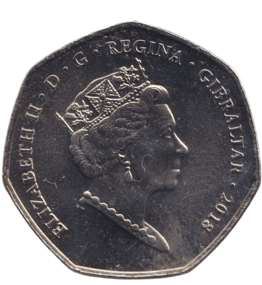 2018 BU FIFTY PENCE GIBRALTAR NEW CALPE HOUSE, NORFOLK SQUARE - 50P REGIONAL ISSUE - Cambridgeshire Coins