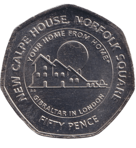 2018 BU FIFTY PENCE GIBRALTAR NEW CALPE HOUSE, NORFOLK SQUARE - 50P REGIONAL ISSUE - Cambridgeshire Coins
