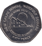 2018 BU FIFTY PENCE GIBRALTAR NEW CALPE HOUSE, NORFOLK SQUARE - 50P REGIONAL ISSUE - Cambridgeshire Coins