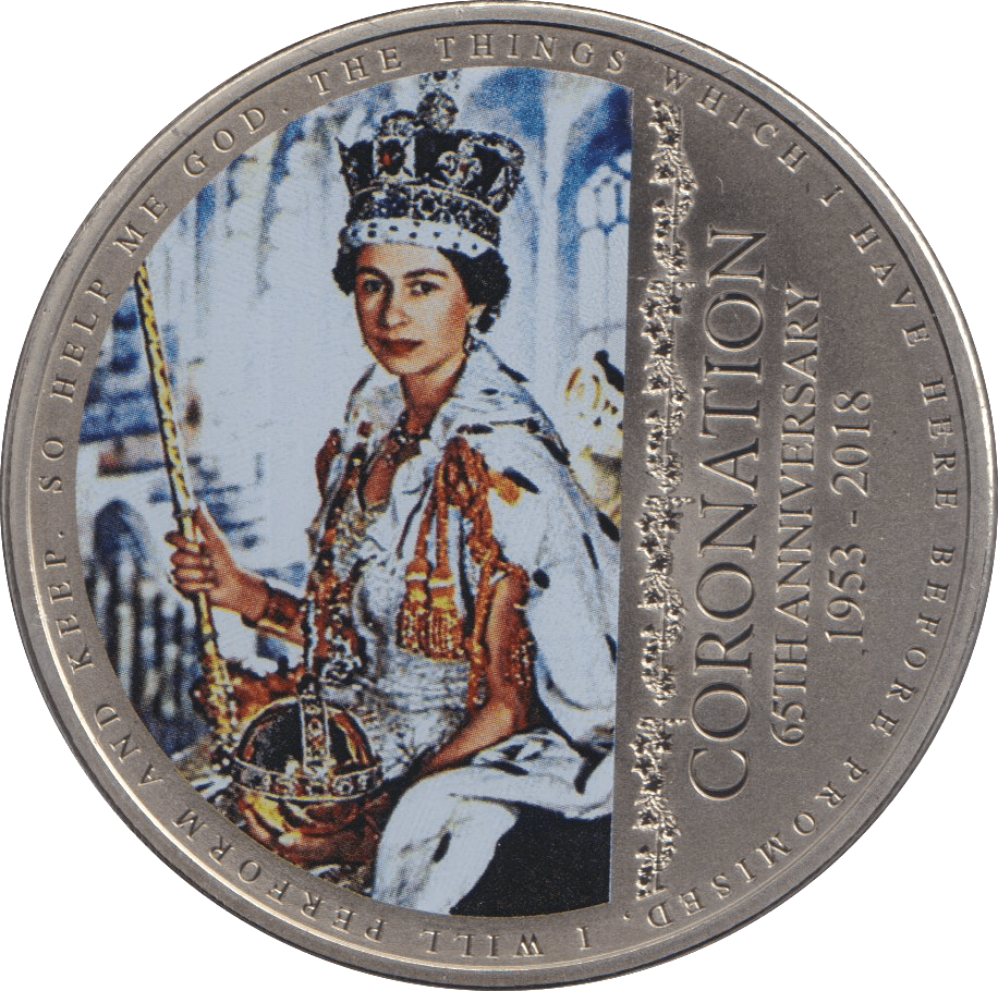 2018 BU FIVE POUNDS ELIZABETH CORONATION - WORLD COINS - Cambridgeshire Coins