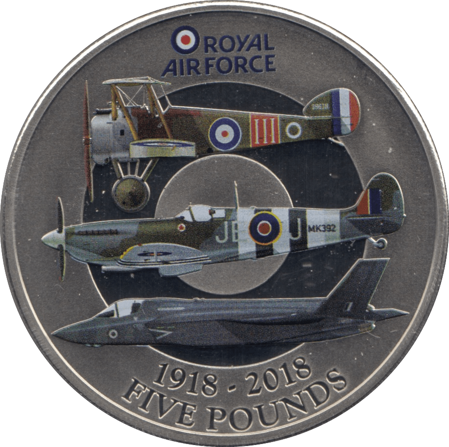 2018 BU JERSEY COMMEMORATIVE RAF COIN FIVE POUNDS - SILVER WORLD COINS - Cambridgeshire Coins