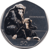 2018 CHIMPANZEE FIFTY PENCE BRILLIANT UNCIRCULATED GIBRALTAR - WORLD COINS - Cambridgeshire Coins
