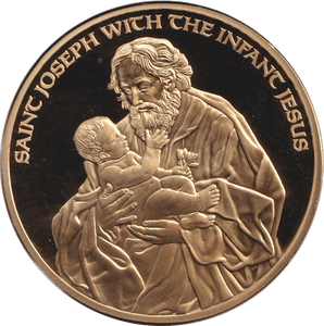 2018 CHRISTMAS MEDALLION - ST JOSEPH WITH JESUS - WORLD COINS - Cambridgeshire Coins
