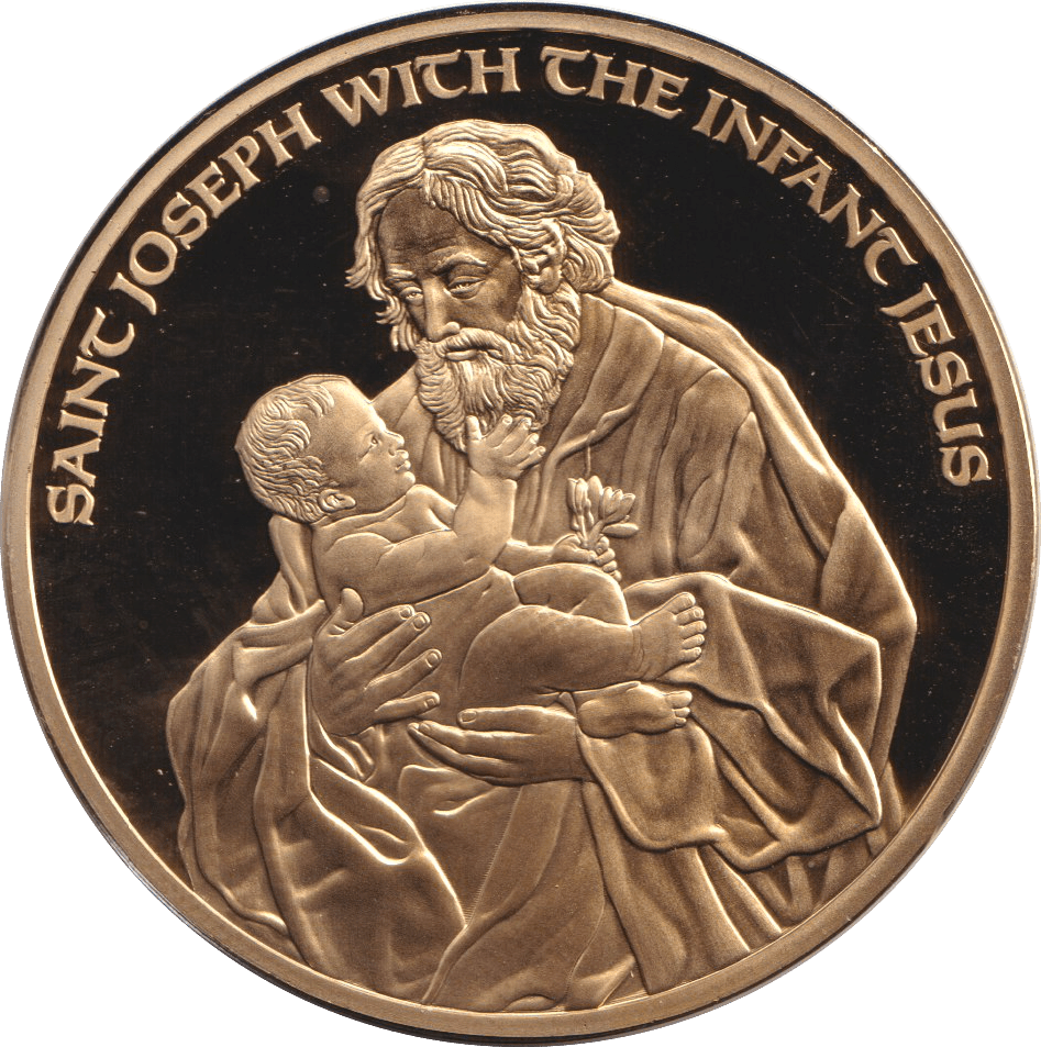 2018 CHRISTMAS MEDALLION - ST JOSEPH WITH JESUS - WORLD COINS - Cambridgeshire Coins