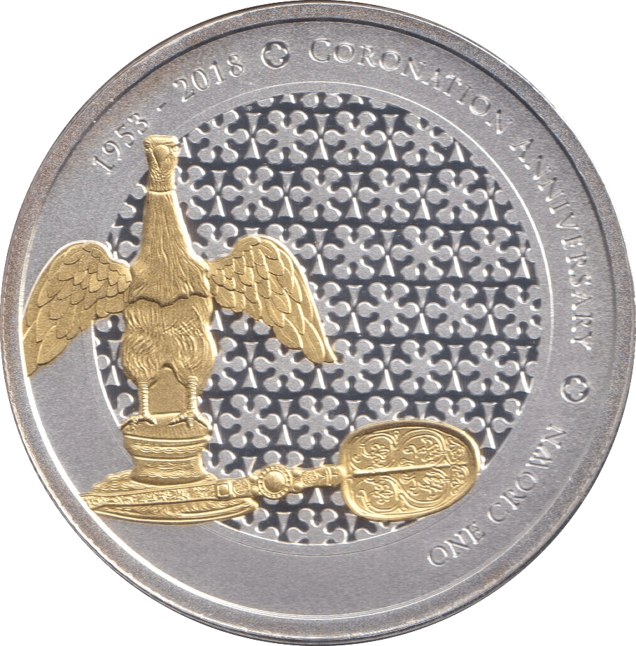 2018 CORONATION ANNIVERSARY SILVER PLATED FIVE POUND TRISTAN DA CUNHA - WORLD COINS - Cambridgeshire Coins