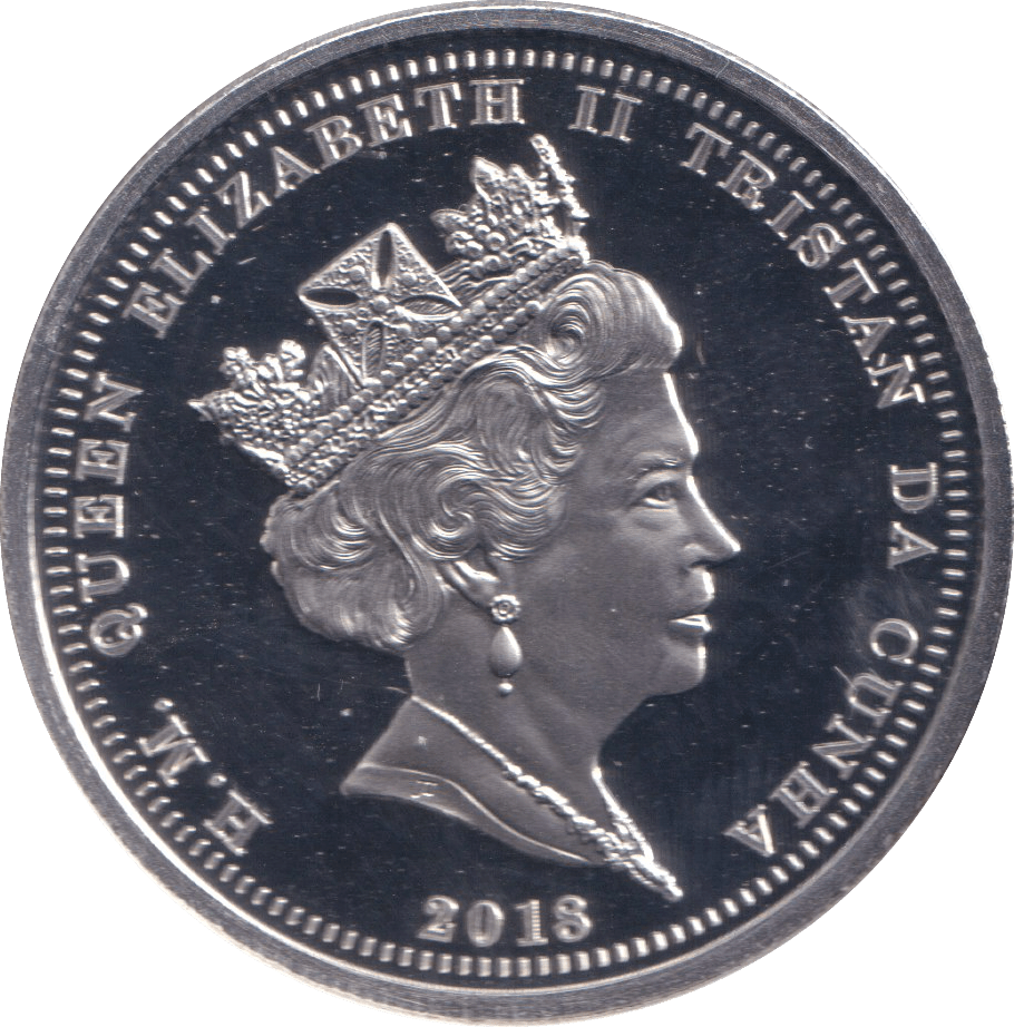 2018 CORONATION ANNIVERSARY SILVER PLATED FIVE POUND TRISTAN DA CUNHA - WORLD COINS - Cambridgeshire Coins