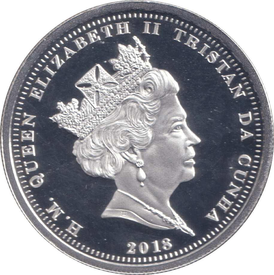 2018 CORONATION ANNIVERSARY SILVER PLATED FIVE POUND TRISTAN DA CUNHA - WORLD COINS - Cambridgeshire Coins