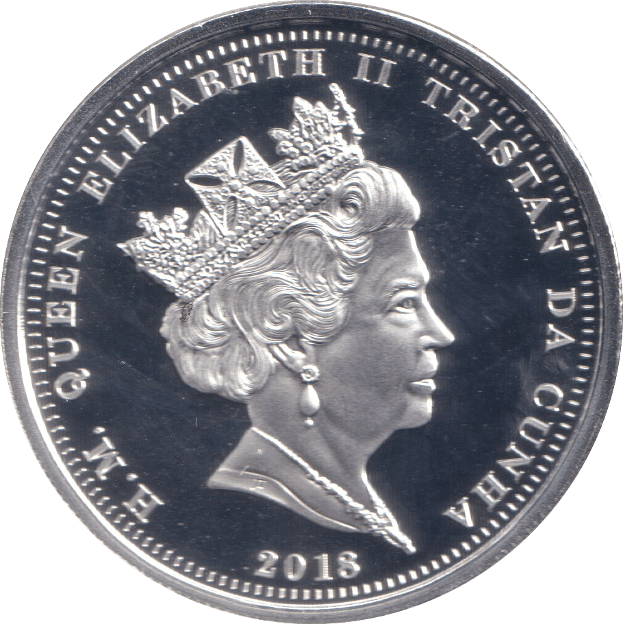2018 CORONATION ANNIVERSARY SILVER PLATED FIVE POUND TRISTAN DA CUNHA - WORLD COINS - Cambridgeshire Coins