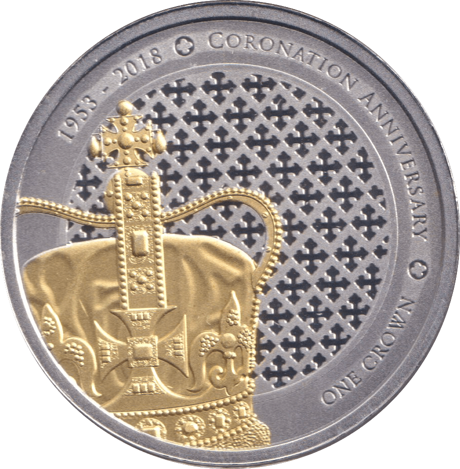 2018 CORONATION ANNIVERSARY SILVER PLATED FIVE POUND TRISTAN DA CUNHA - WORLD COINS - Cambridgeshire Coins