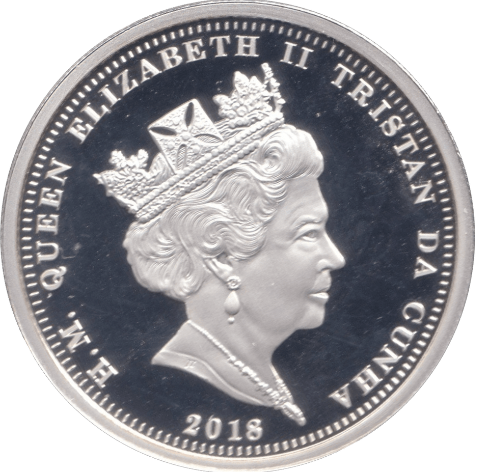 2018 CORONATION ANNIVERSARY SILVER PLATED FIVE POUND TRISTAN DA CUNHA - WORLD COINS - Cambridgeshire Coins