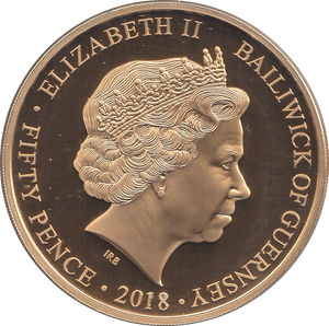 2018 FIFTY PENCE GUERNSEY - WORLD COINS - Cambridgeshire Coins