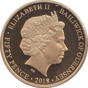 2018 FIFTY PENCE GUERNSEY - WORLD COINS - Cambridgeshire Coins