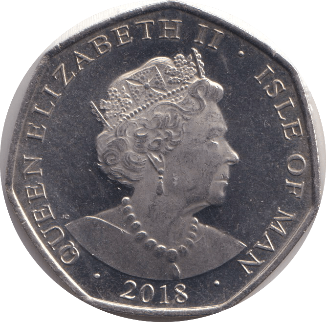 2018 FIFTY PENCE - IOM CROWN - WORLD COINS - Cambridgeshire Coins