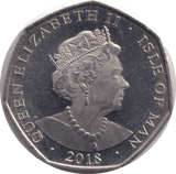 2018 FIFTY PENCE - IOM CROWN - WORLD COINS - Cambridgeshire Coins