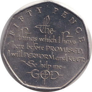 2018 FIFTY PENCE - IOM THINGS I HAVE HERE PROMISED - WORLD COINS - Cambridgeshire Coins