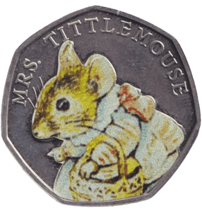 2018 FIFTY PENCE MRS TITTLEMOUSE COLOURED 50P BEATRIX POTTER COIN - BEATRIX POTTER 50P - Cambridgeshire Coins