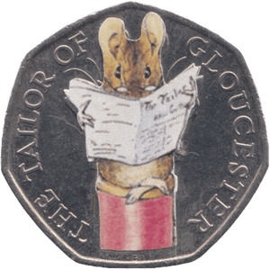 2018 FIFTY PENCE TAILOR OF GLOUCESTER COLOURED 50P BEATRIX POTTER COIN - BEATRIX POTTER - Cambridgeshire Coins