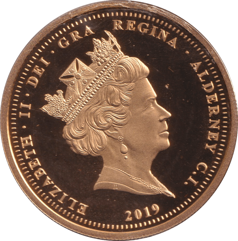 2018 FIVE POUND THE FIRST MOOND LANDING ALDERNEY - WORLD COINS - Cambridgeshire Coins