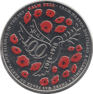 2018 FIVE POUNDS 100TH ANNIVERSARY END OF WWI - £5 BU - Cambridgeshire Coins