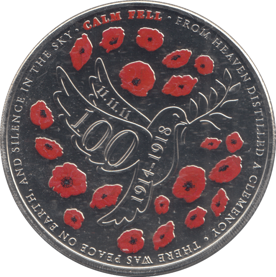 2018 FIVE POUNDS 100TH ANNIVERSARY END OF WWI - £5 BU - Cambridgeshire Coins