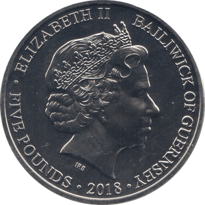 2018 FIVE POUNDS CORONATION 65TH ANNIVERSARY - WORLD COINS - Cambridgeshire Coins