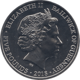 2018 FIVE POUNDS CORONATION 65TH ANNIVERSARY - WORLD COINS - Cambridgeshire Coins