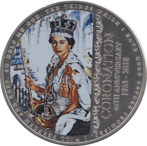 2018 FIVE POUNDS CORONATION 65TH ANNIVERSARY - WORLD COINS - Cambridgeshire Coins