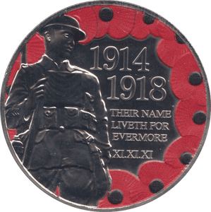 2018 FIVE POUNDS THEIR NAME LIVETH FOR EVERMORE - WORLD COINS - Cambridgeshire Coins