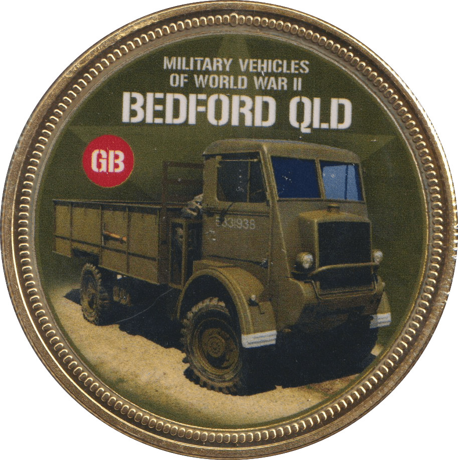 2018 GOLD PLATED MEDAL MILITARY VEHICLES BEDFORD QLD - WORLD COINS - Cambridgeshire Coins
