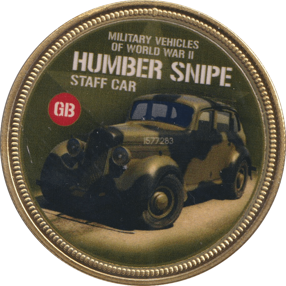 2018 GOLD PLATED MEDAL MILITARY VEHICLES HUMBER SNIPE - WORLD COINS - Cambridgeshire Coins