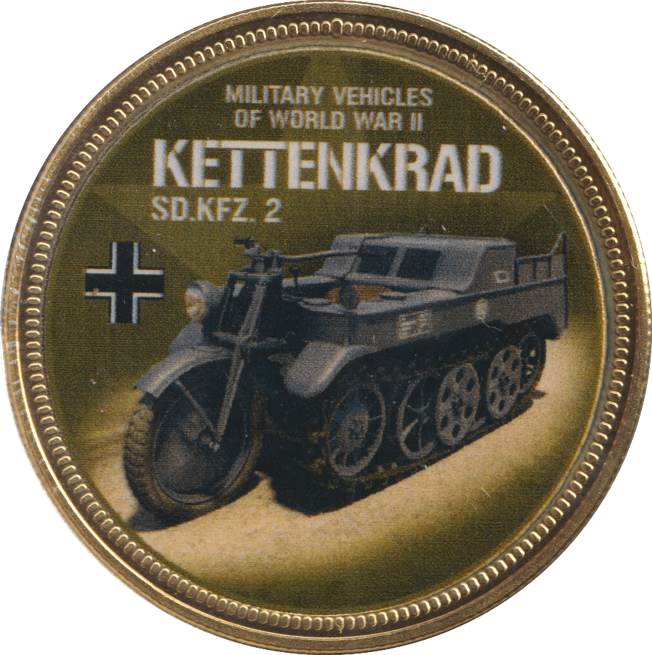 2018 GOLD PLATED MEDAL MILITARY VEHICLES KETTENKRAD - WORLD COINS - Cambridgeshire Coins