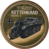 2018 GOLD PLATED MEDAL MILITARY VEHICLES KETTENKRAD - WORLD COINS - Cambridgeshire Coins