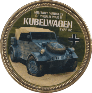 2018 GOLD PLATED MEDAL MILITARY VEHICLES KUBELWAGEN - WORLD COINS - Cambridgeshire Coins