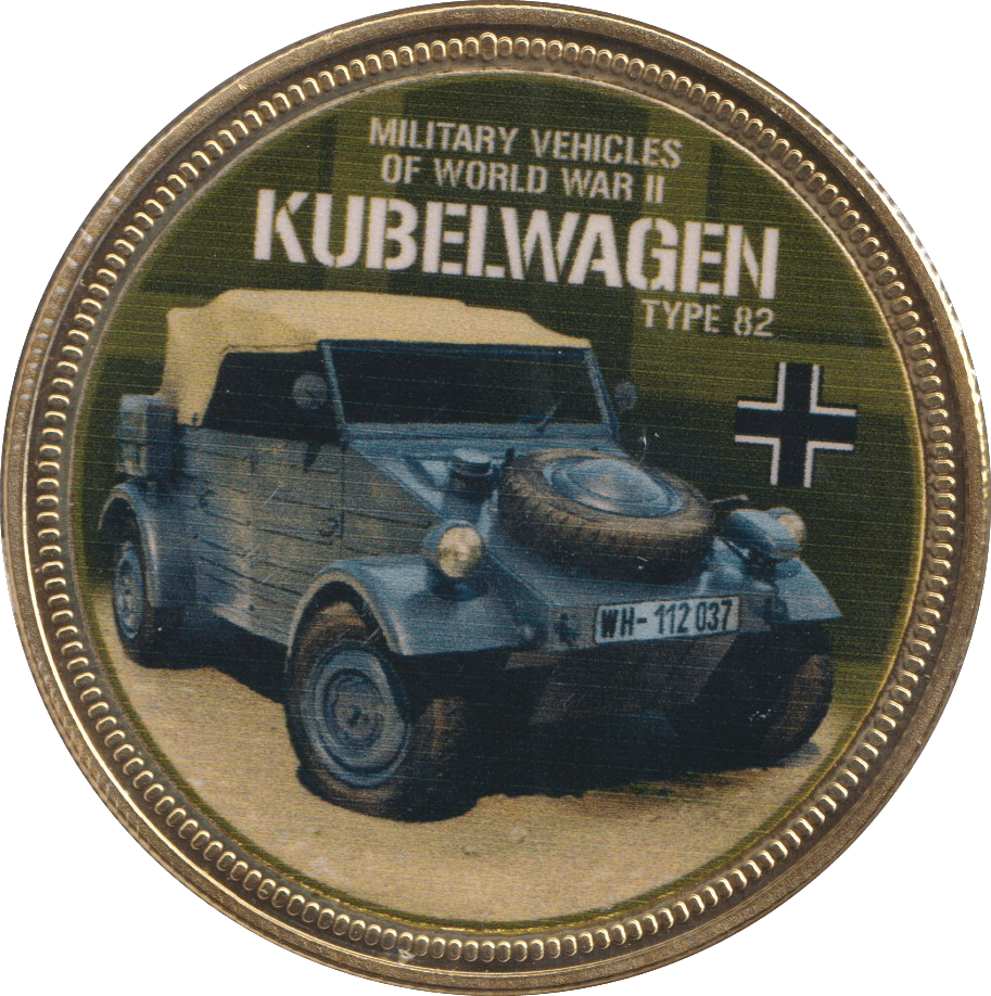 2018 GOLD PLATED MEDAL MILITARY VEHICLES KUBELWAGEN - WORLD COINS - Cambridgeshire Coins