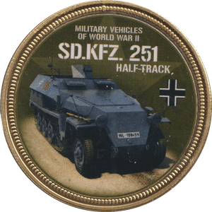 2018 GOLD PLATED MEDAL MILITARY VEHICLES SD.KFZ. 251 - WORLD COINS - Cambridgeshire Coins