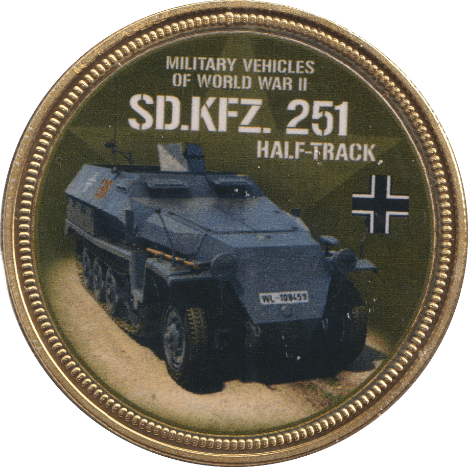 2018 GOLD PLATED MEDAL MILITARY VEHICLES SD.KFZ. 251 - WORLD COINS - Cambridgeshire Coins