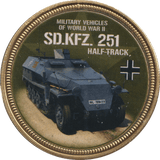 2018 GOLD PLATED MEDAL MILITARY VEHICLES SD.KFZ. 251 - WORLD COINS - Cambridgeshire Coins